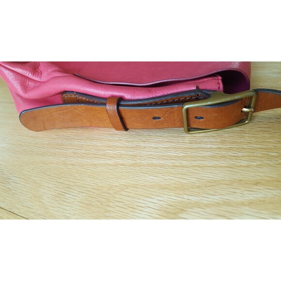 Fossil‎  Red/Coral Cowhide Leather Harper Flap Crossbody Bag Purse w/Key - Picture 14 of 16